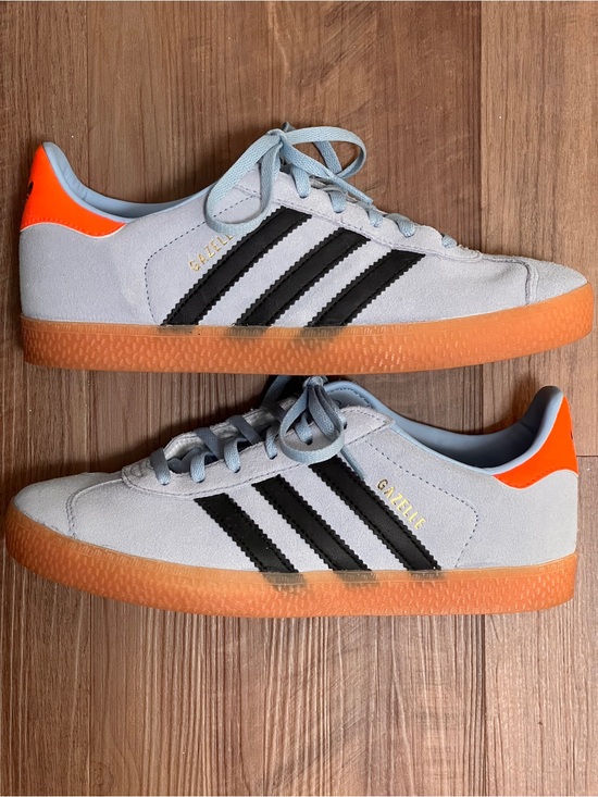 adidas Other - adidas Gazelle Suede Sneakers - Light Blue, Black & Orange Youth 4 Women 6